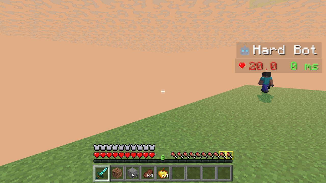 Third-person view of the player model in the arena